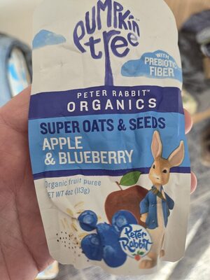 Apple & Blueberry Super Oats & Seeds Organic Fruit, Oats & Seeds Puree, Apple & Blueberry