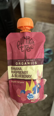 Banana, Raspberry & Blueberry Organic Fruit Puree, Banana, Raspberry & Blueberry