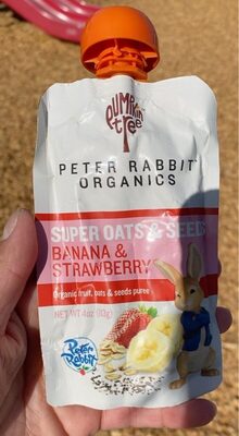 Banana & Strawberry Super Oats & Seeds Organic Fruit, Oats & Seeds Puree, Banana & Strawberry