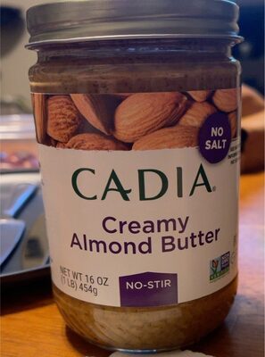 Creamy No Salt Added No Stir Almond Butter, Creamy