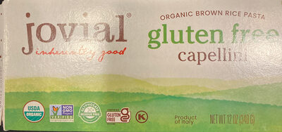 100% Organic Brown Rice Gluten Free Pasta, Capellini
