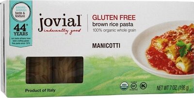 Gluten Free Organic Brown Rice Pasta, Manicotti
