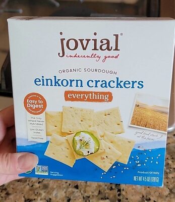 Everything Organic Sourdough Einkorn Crackers, Everything