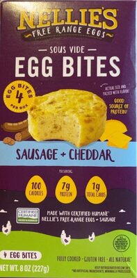 Sausage + Cheddar Free Range Egg Bites, Sausage + Cheddar