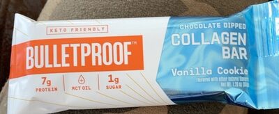 Vanilla Cookie Flavored Chocolate Dipped Collagen Bar, Vanilla Cookie