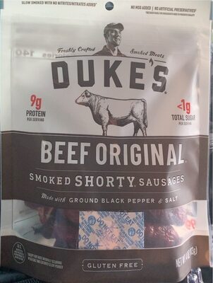 Beef Original Smoked Shorty Sausages, Beef Original