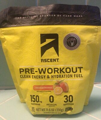 Orange Mango Pre-Workout Clean Energy & Hydration Fuel Energy Drink Mix, Orange Mango