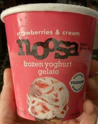 Strawberries & Cream Gelato, Strawberries; Cream