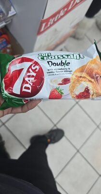 Soft Croissants Double With Strawberry & Vanilla Flavor Fillings, Strawberry & Vanilla
