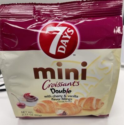 Mini Croissants Double With Cherry & Vanilla Flavor Fillings, Cherry & Vanilla