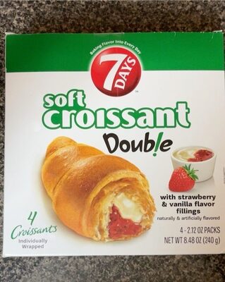Soft Croissants Double With Strawberry & Vanilla Flavor Fillings, Strawberry & Vanilla