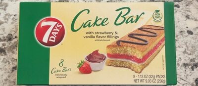 Strawberry & Vanilla Flavor Fillings Cake Bars, Strawberry & Vanilla
