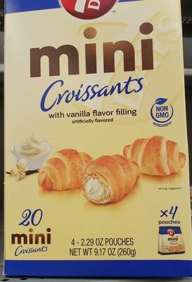 Mini Croissants With Vanilla Flavor Filling, Vanilla
