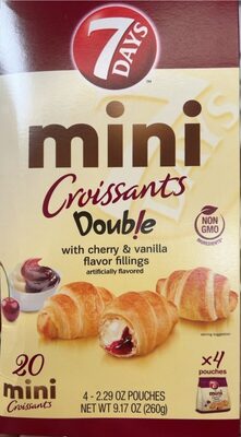 Mini Croissants Double With Cherry & Vanilla Flavor Fillings, Cherry & Vanilla