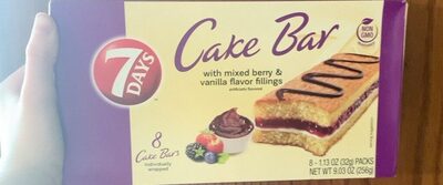 Cake Bars With Mixed Berry & Vanilla Flavor Fillings, Mixed Berry & Vanilla