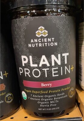 Plant Protein+ 15 G Vegan Superfood Protein Powder, Berry, Berry