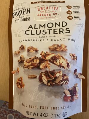 Baked With Cranberries & Cacao Nibs Almond Clusters, Cranberries; Cacao Nibs
