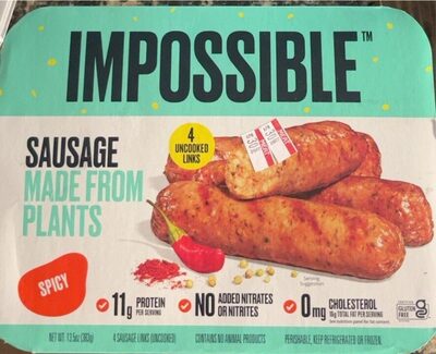 Spicy Sausage Made From Plants, Spicy