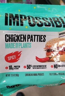 Spicy Chicken Patties Made From Plants, Spicy Chicken