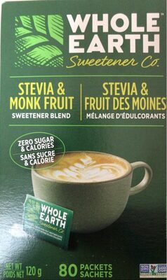 Stevia & Monk Fruit Plant-Based Sweetener Packets, Stevia & Monk Fruit