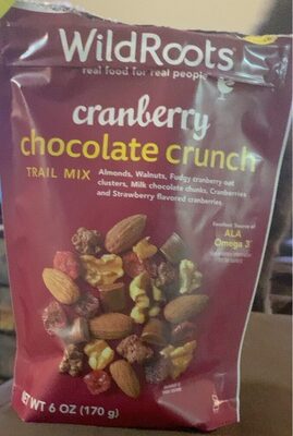 Cranberry Chocolate Crunch Almonds, Walnuts, Fudgy Cranberry Oat Clusters, Milk Chocolate Chunks, Cranberries And Strawberry Flavored Cranberries Trail Mix, Cranberry Chocolate Crunch