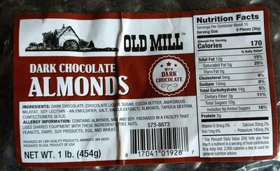 Dark Chocolate Almonds, Dark Chocolate