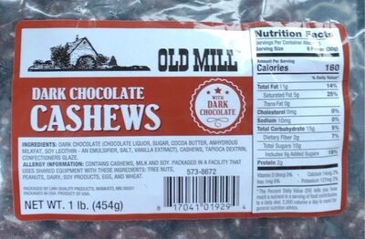 Dark Chocolate Cashews, Dark Chocolate