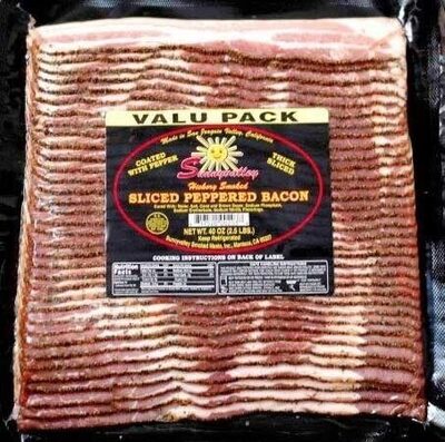 Sliced Peppered Bacon, Hickory Smoked
