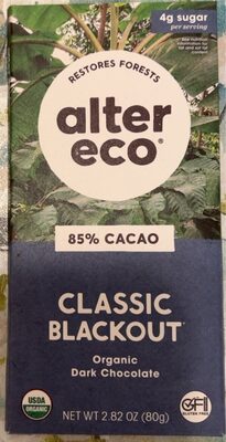 Classic Blackout 85% Cacao Organic Dark Chocolate, Classic Blackout