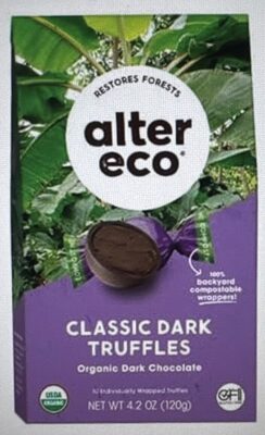 Alter Eco, Organic Black Truffles, Dark Chocolate, Dark Chocolate