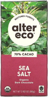 Sea Salt Organic Deep Dark Chocolate, Sea Salt