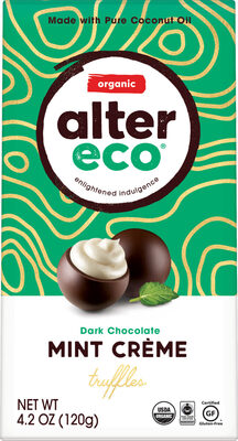 Mint Creme Organic Dark Chocolate Truffles, Mint Creme