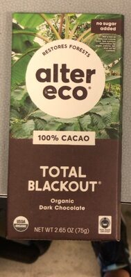 Dark 100% Cacao Organic Chocolate, Dark