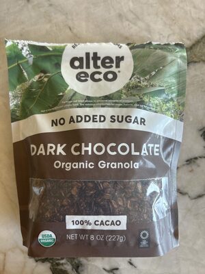 No Added Sugar Dark Chocolate Organic Granola, Dark Chocolate