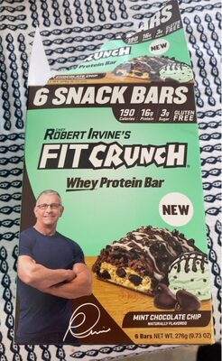 Mint Chocolate Chip Whey Protein Baked Bars, Mint Chocolate Chip