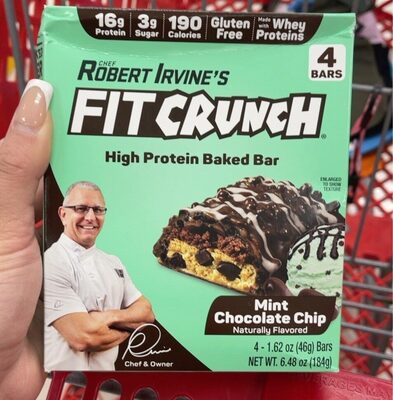 Mint Chocolate Chip High Protein Baked Bars, Mint Chocolate Chip