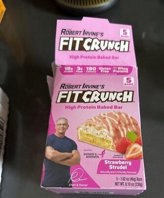 Strawberry Strudel High Protein Baked Bars, Strawberry Strudel