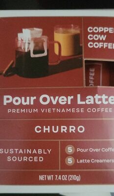 Churro Pour Over Latte Premium Vietnamese Coffee, Churro