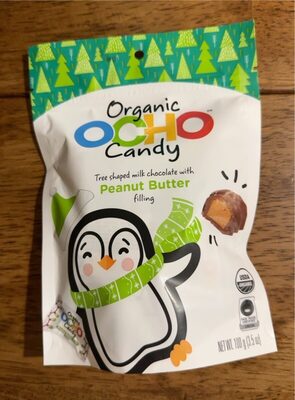 Peanut Butter Organic Tree Shaped Milk Chocolate With Peanut Butter Filling Candy, Peanut Butter