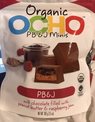 Pb & J Milk Chocolate Filled With Peanut Butter & Raspberry Jam Organic Minis, Pb & J