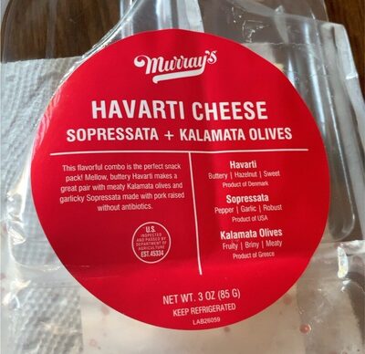 Havarti Cheese Sopressata + Kalamata Olives