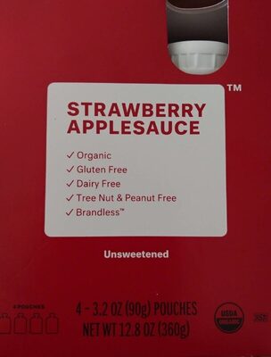 Unsweetened Strawberry Applesauce, Unsweetened Strawberry