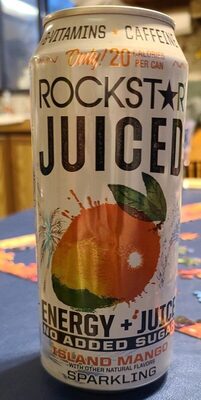 Island Mango Sparkling Energy + Juice, Island Mango