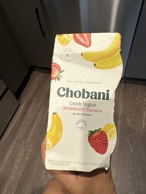 Strawberry Banana On The Bottom Low-Fat Greek Yogurt, Strawberry Banana