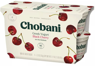 Black Cherry On The Bottom Nonfat Greek Yogurt, Black Cherry