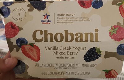 Mixed Berry Vanilla Low-Fat Greek Yogurt, Vanilla; Mixed Berry