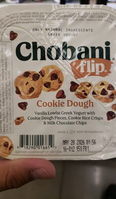 Cookie Dough Vanilla Low-Fat Greek Yogurt With Cookie Dough Pieces, Cookie Rice Crisps & Milk Chocolate Chips, Cookie Dough
