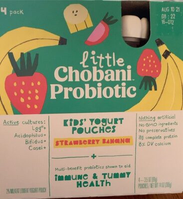 Showstoppin' Strawberry Banana Low-Fat Yogurt Pouches, Showstoppin' Strawberry Banana