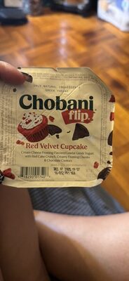 Red Velvet Cupcake Cream Cheese Frosting Flavored Low-Fat Greek Yogurt With Red Cake Crunch, Frosted Cake Pieces & Chocolate Cookies, Red Velvet Cupcake
