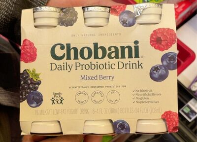 Mixed Berry Daily Probiotics Lowfat Greek Yogurt Drink, Mixed Berry